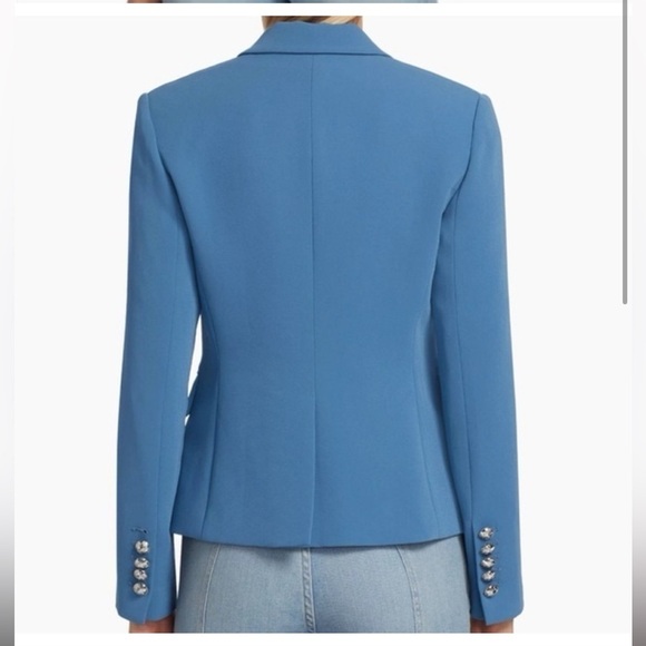 new Veronica Beard gail dickey blazer in lagoon medium blue with silver buttons - Picture 3 of 9